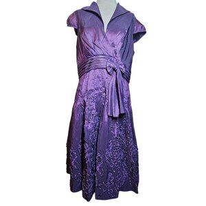 Adrianna Papell Purple Midi Dress
